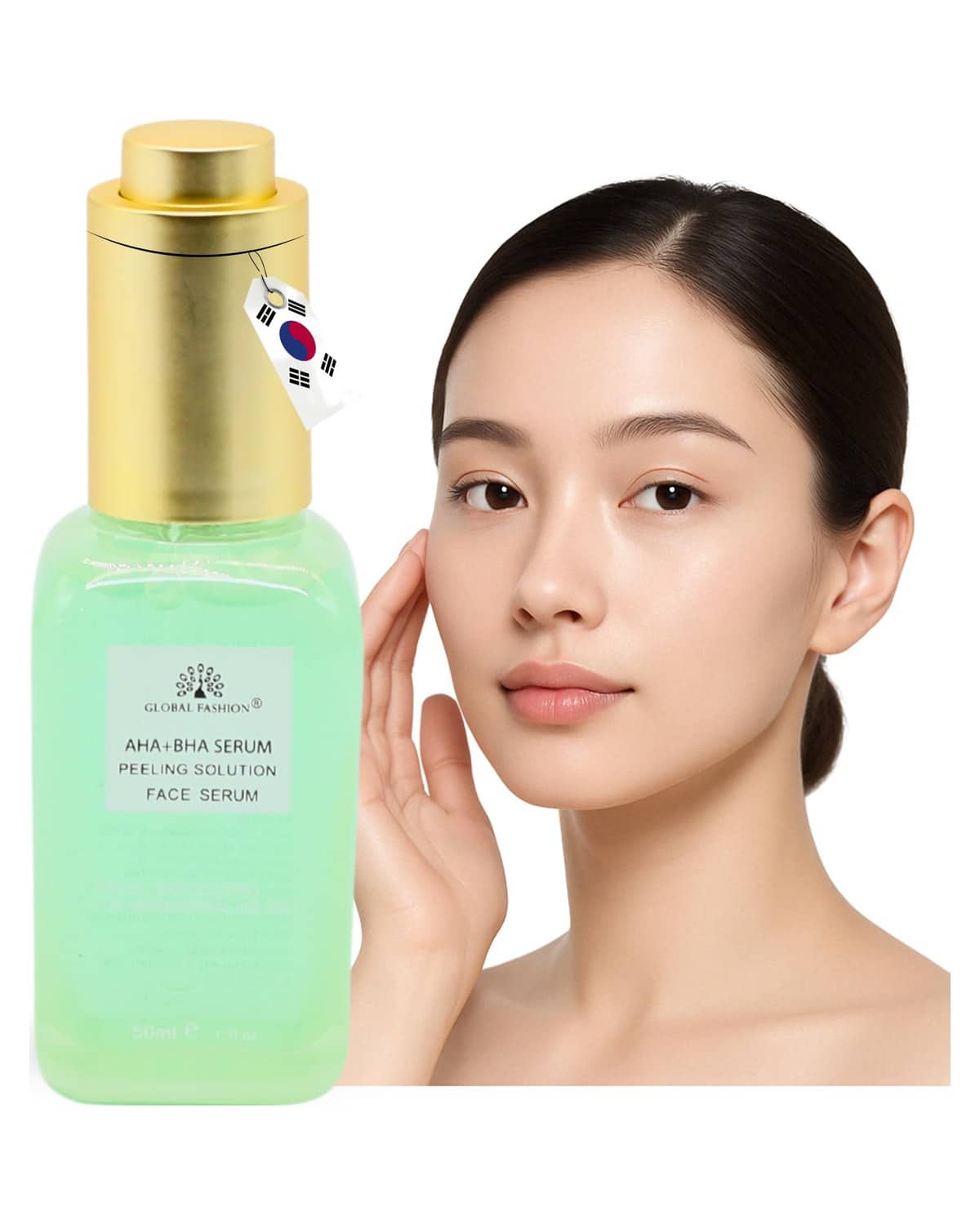 AHA BHA Face Serum Peeling Solution with Glycolic & Salicylic Acid - Dark Spot Treatment & Pore Minimizer for Acne-Prone, Oily Skin - Oil-Free, Vegan, Dermatologist Accepted