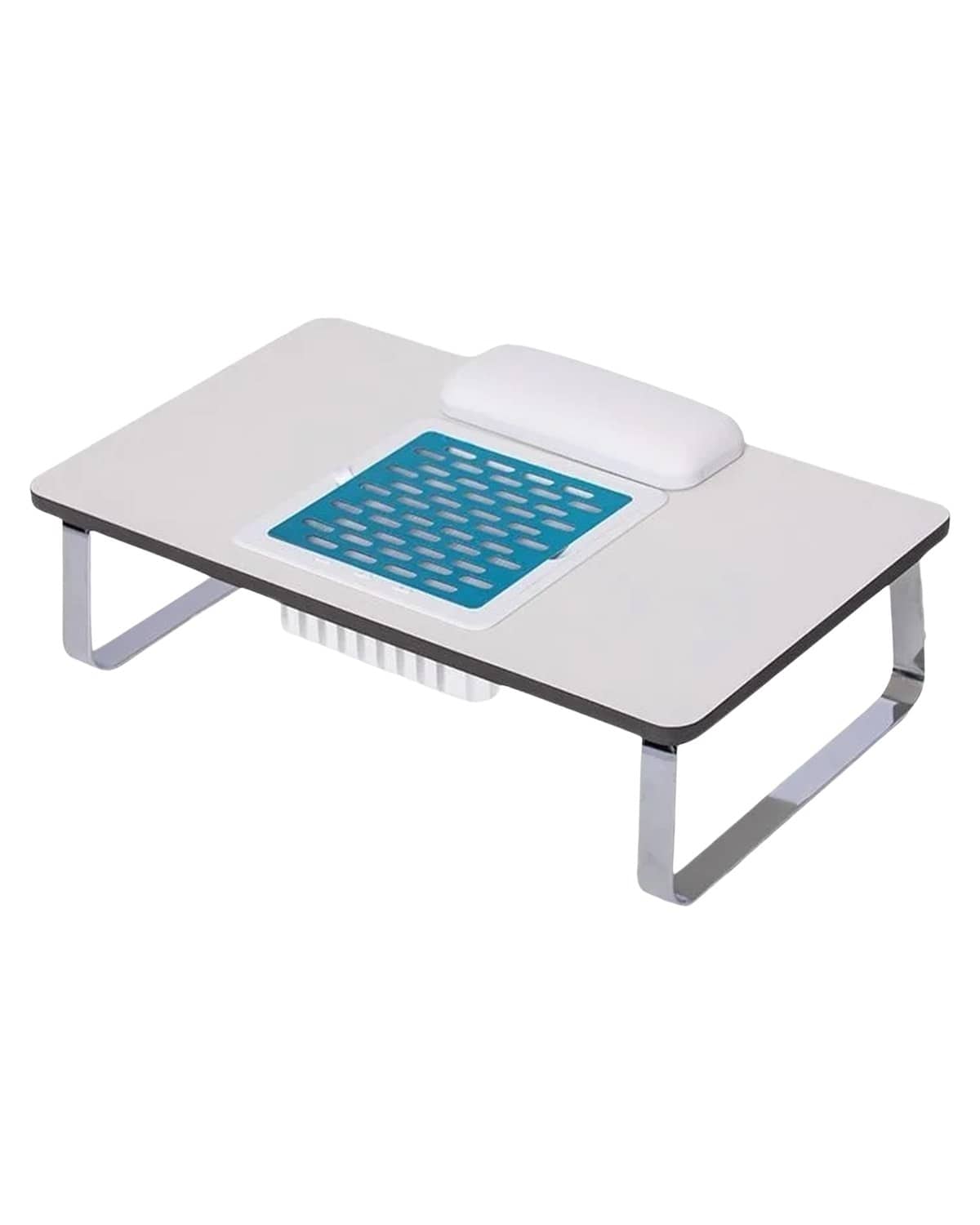 Global Fashion Mini Manicure Table with Built-In Nail Dust Collector – Portable Foldable Nail Desk, Ergonomic Hand Rest, Quiet Adjustable Suction Vacuum, Easy-Clean Surface for Sal