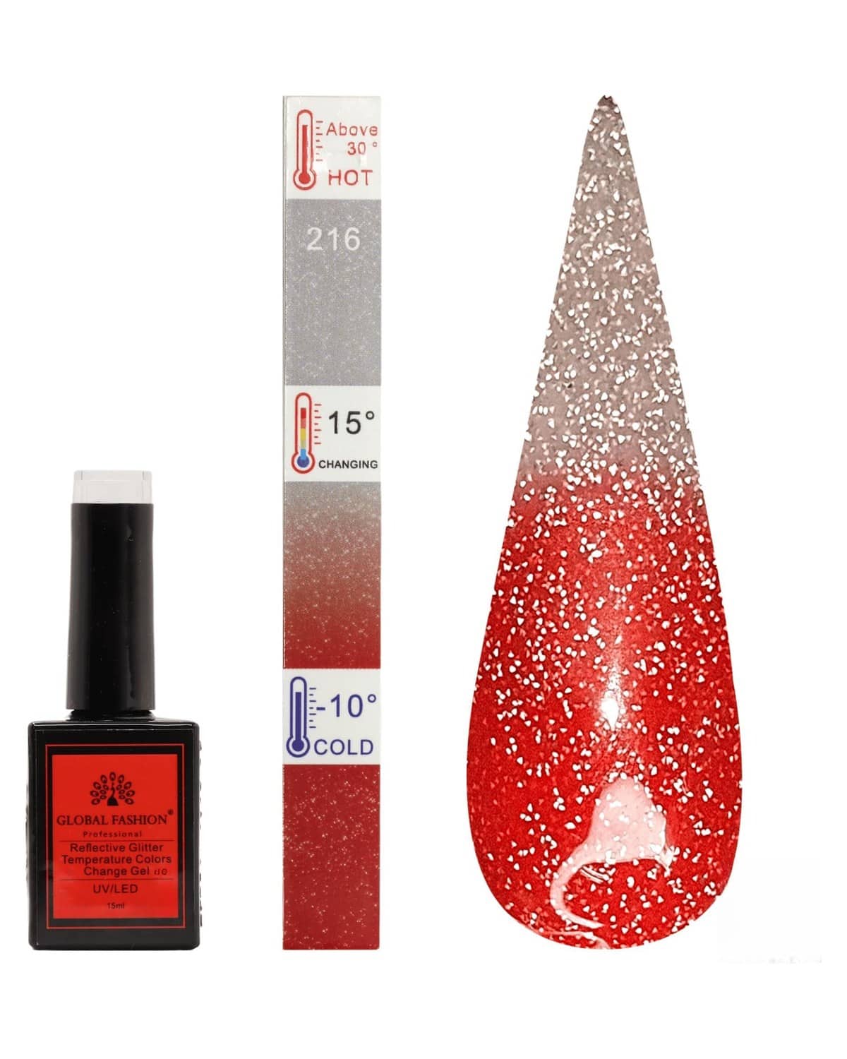 TEMPERATURE GLITTER GEL POLISH 15ML #214