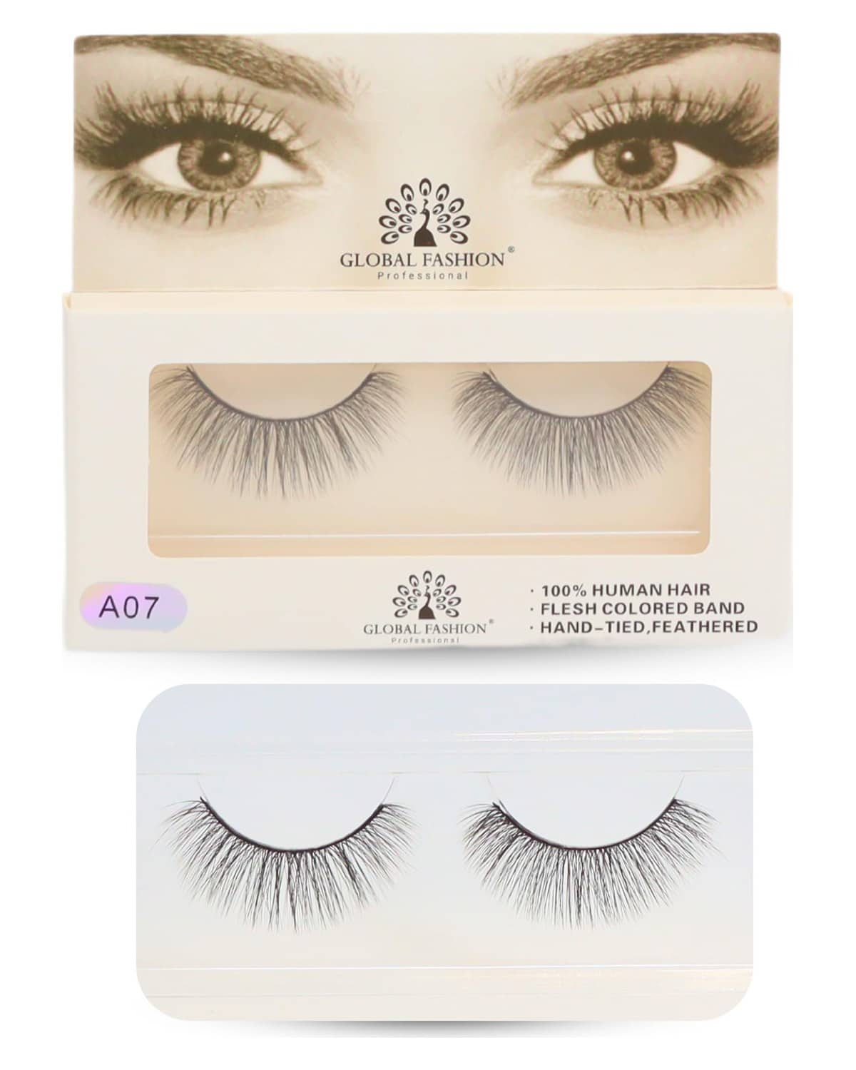 2 Pcs False Eyelashes Pack - Wispy Natural Look, Mink Fluffy Strips, Cat Eye and Fox Eye Lashes, Reusable, Easy Application, Perfect for Daily Wear & Special Occasions - | (Eyelash A07-2Pcs)