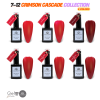 Crimson Cascade Gel Nail Polish Collection | 7–12 Crimson Cascade 6p