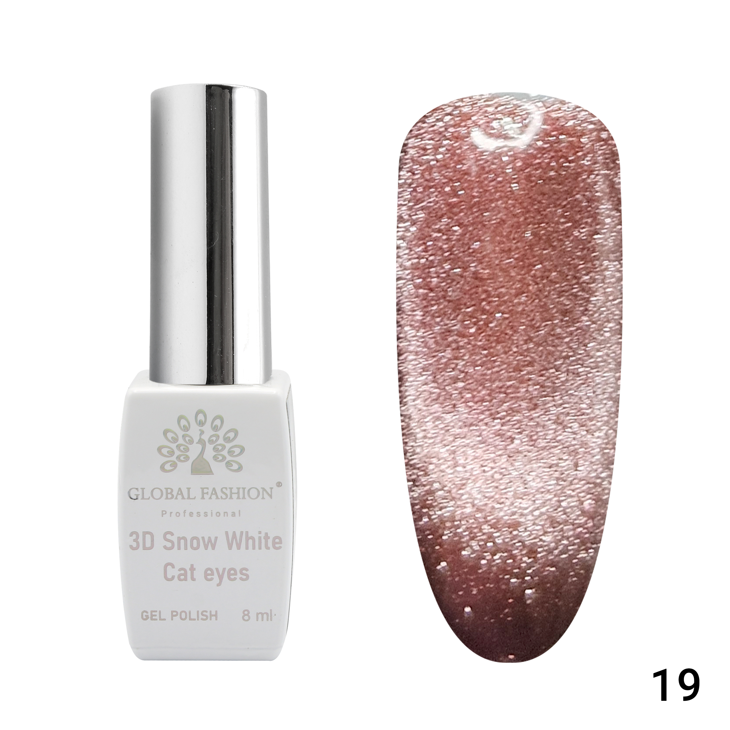 Gel polish cat eye 3D Snow White 19