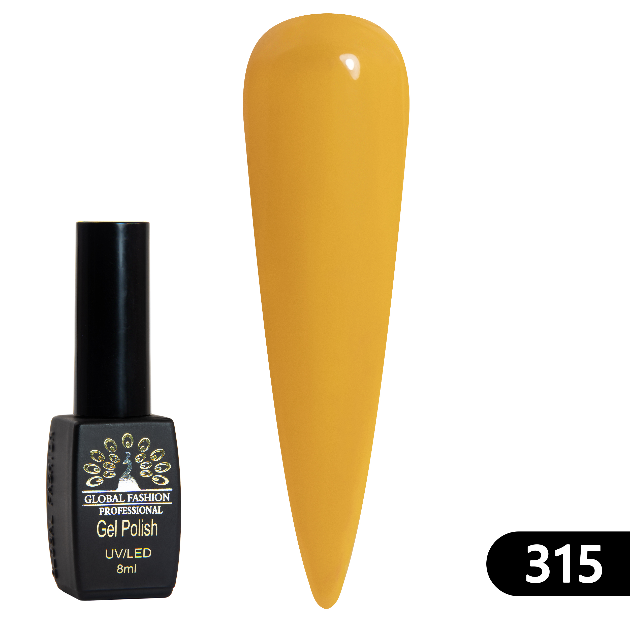 Gel polish BLACK ELITE 315, Global Fashion 8 ml