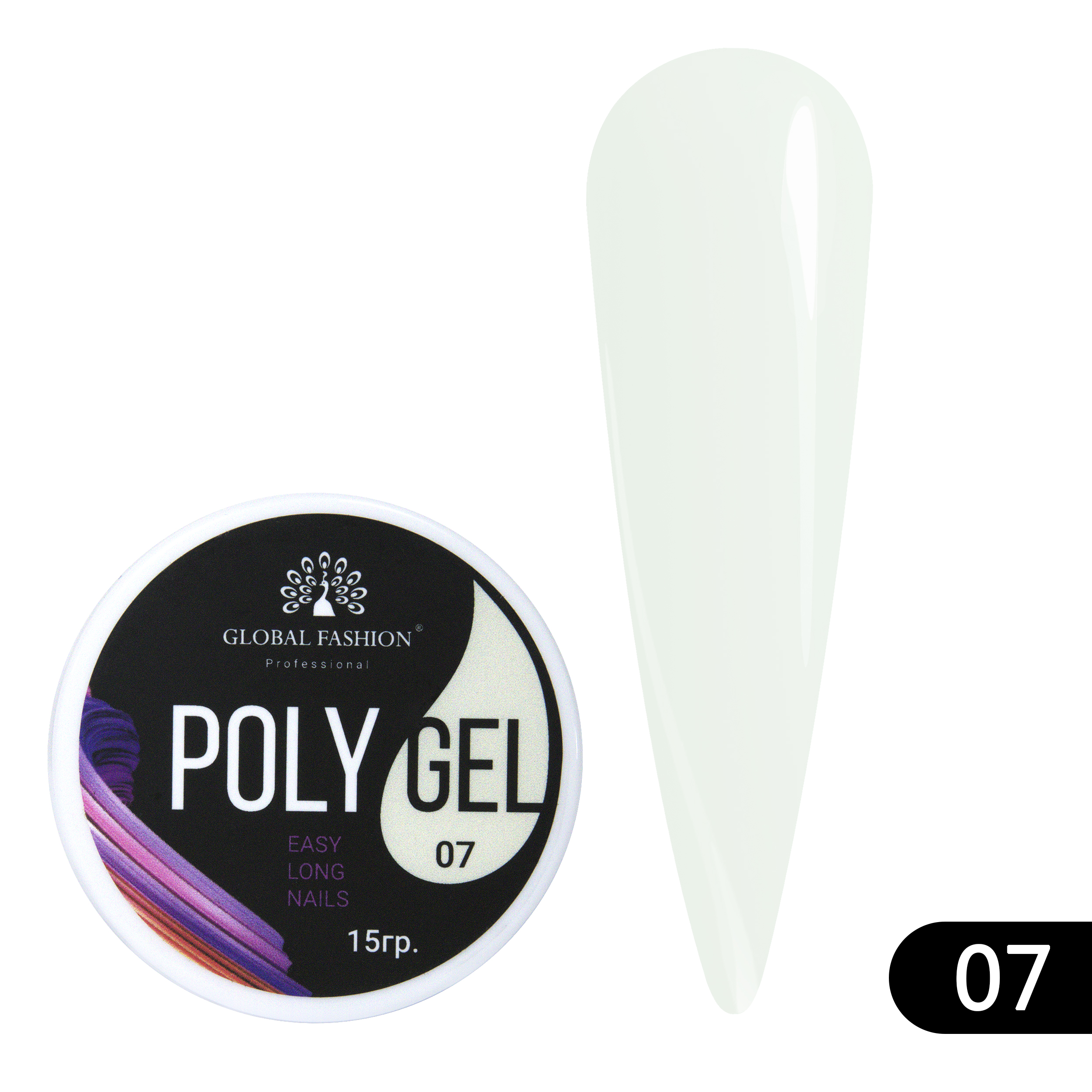 Global Fashion Polygel (Poly UV Gel) for Nail Extensions | 15g | 07