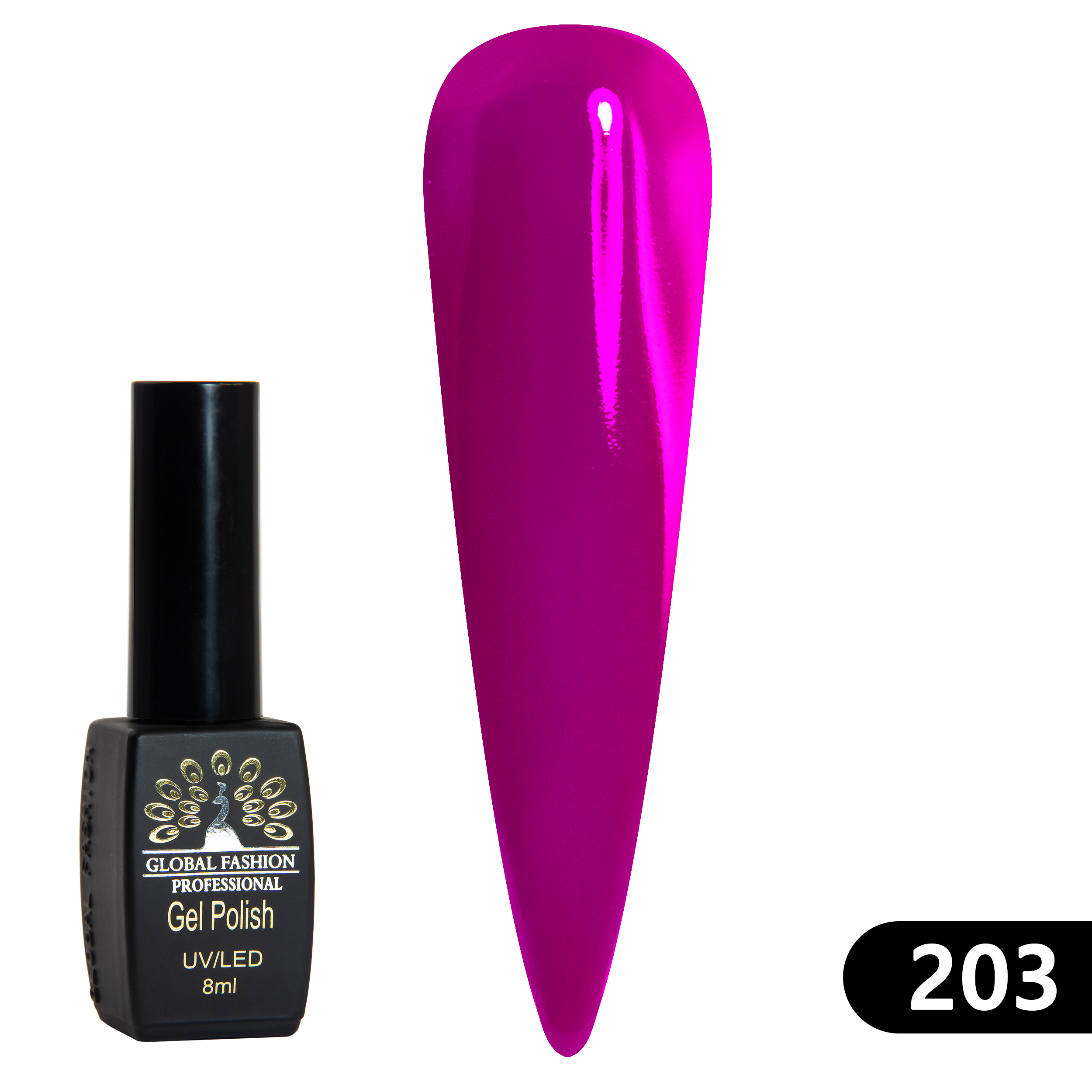 Gel polish BLACK ELITE 203, Global Fashion 8 ml