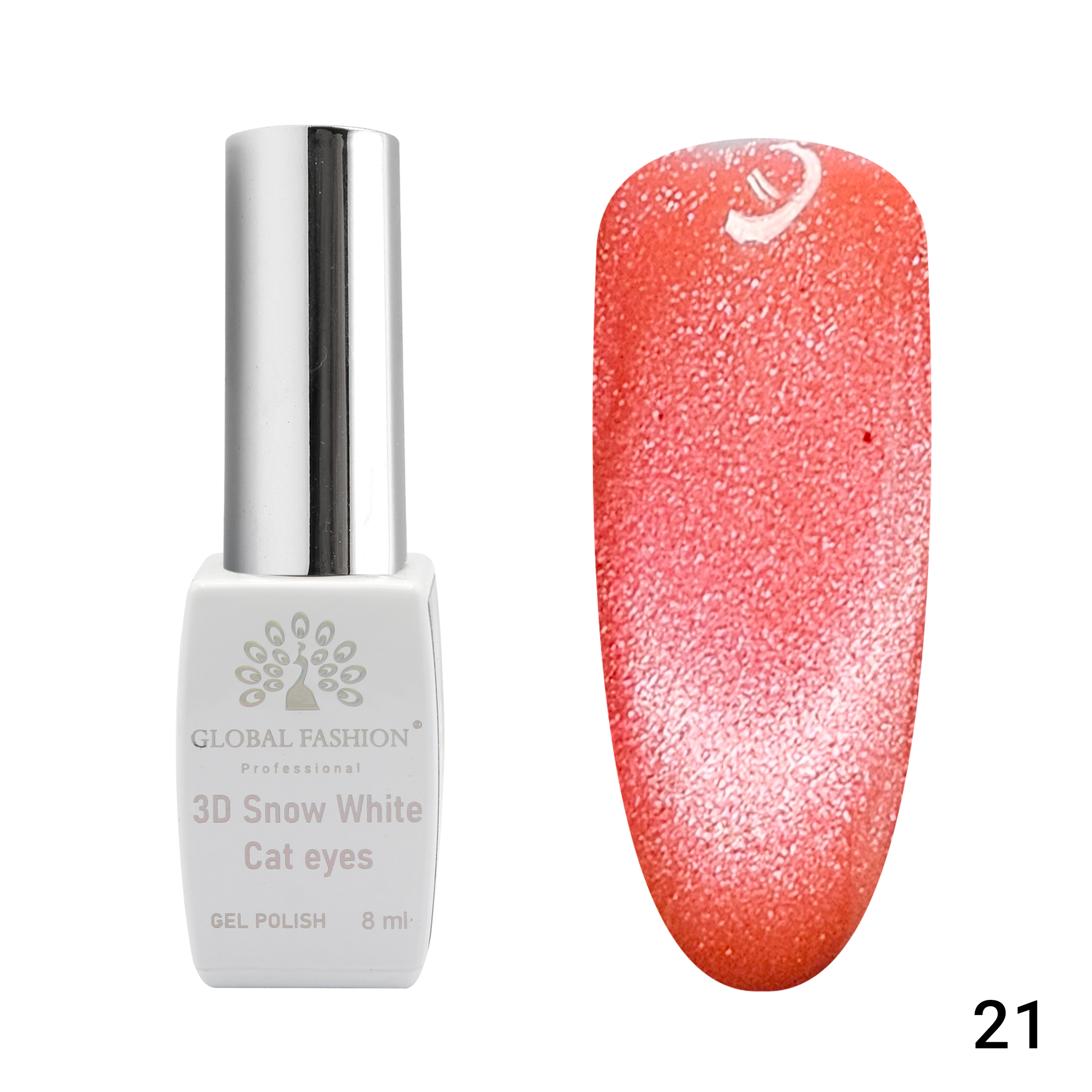 Gel polish cat eye 3D Snow White 21