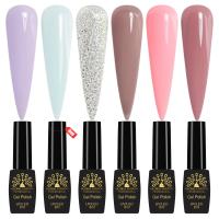 Black Elite Gel Nail Polish Set 6x8ml – UV/LED | Pink Petal Dust