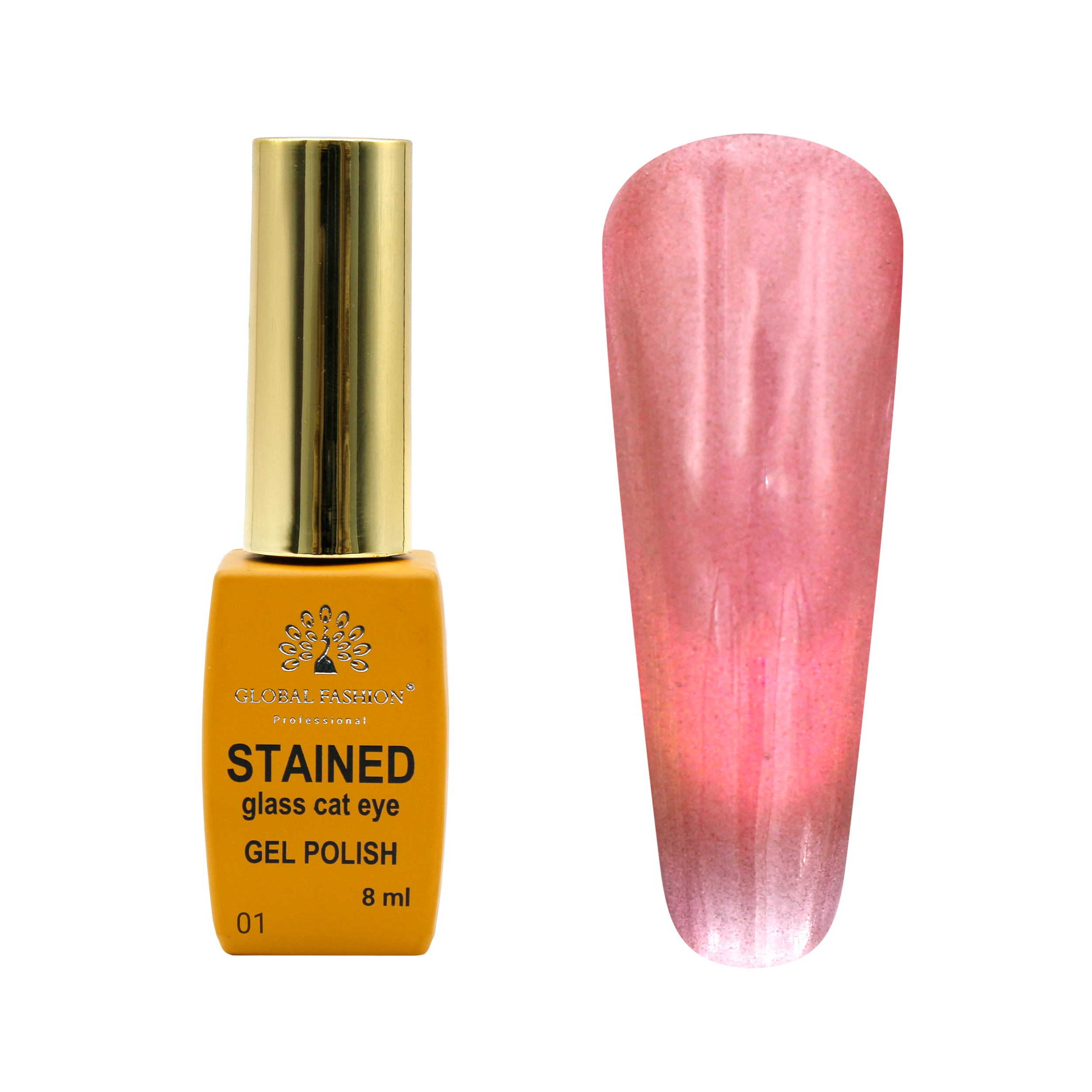 Gel polish cat eye stained glass 8 ml, Glass cat eyes 01