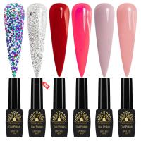 Black Elite Gel Nail Polish Set 6x8ml – UV/LED | Confetti Glitz