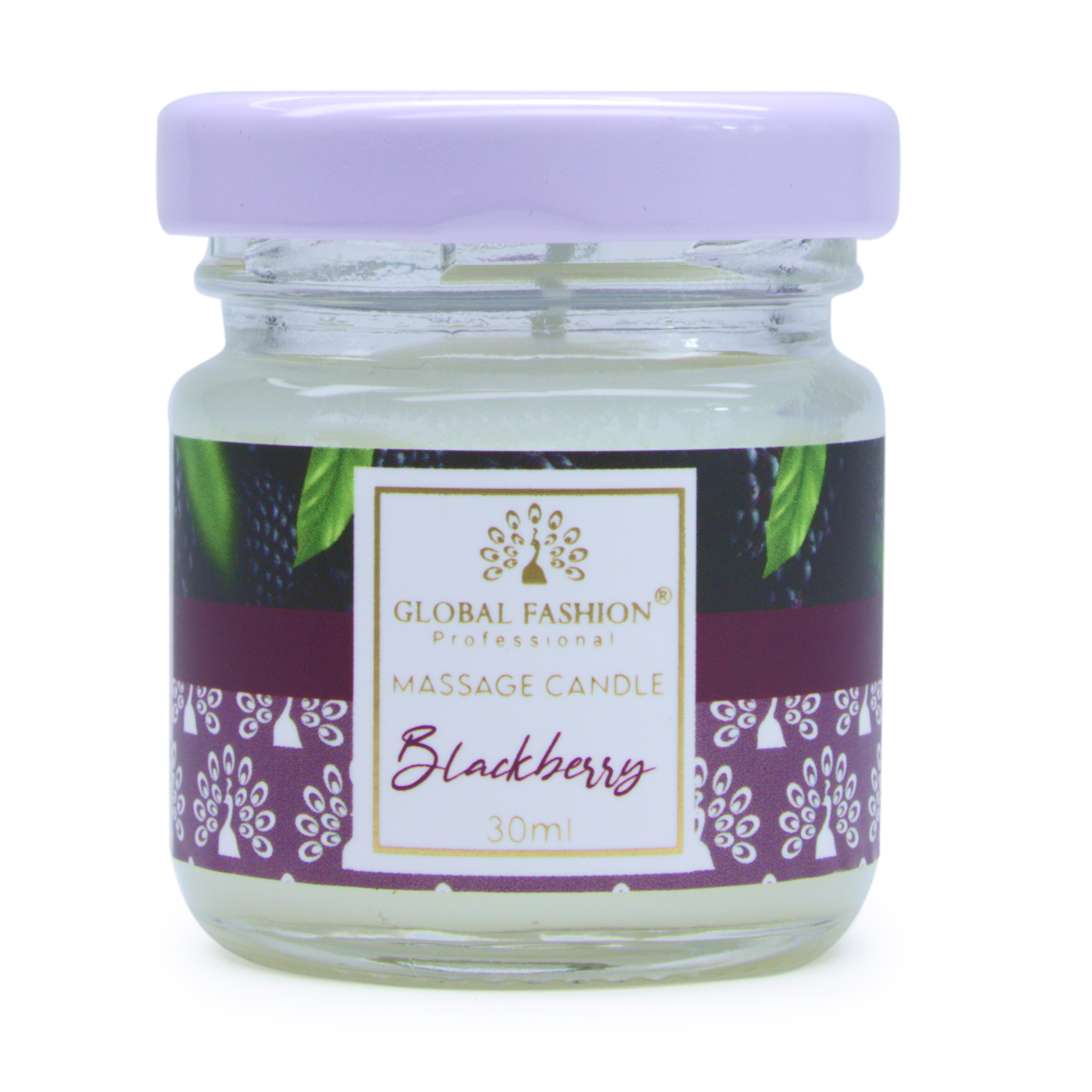 Global Fashion Moisturizing Massage Candle | 30 ml, Black berry