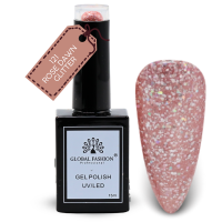 Inky & Indigo Nail Polish 15ml UV LED | 121-Rose Dawn Glitter 1p