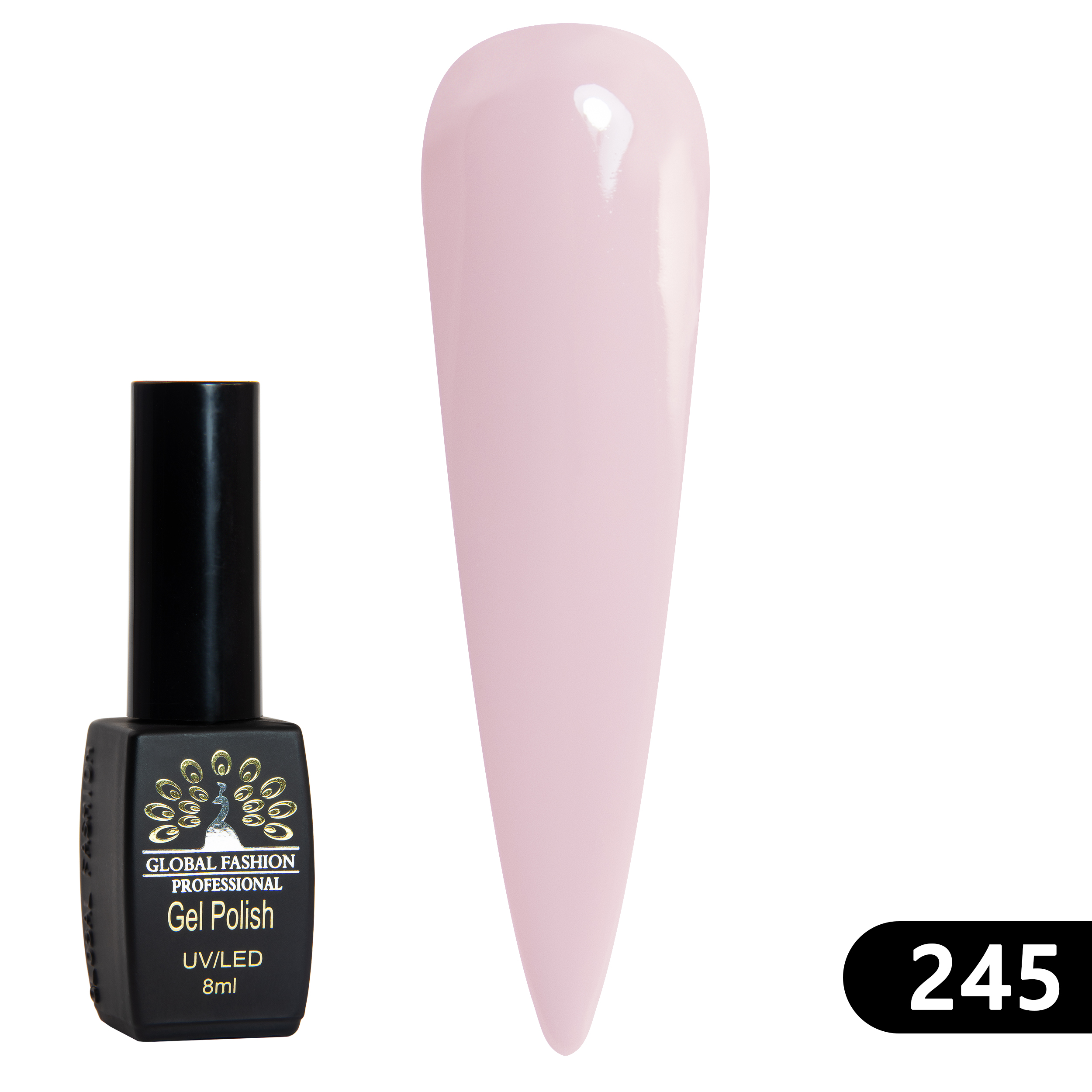 Gel polish BLACK ELITE 245, Global Fashion 8 ml