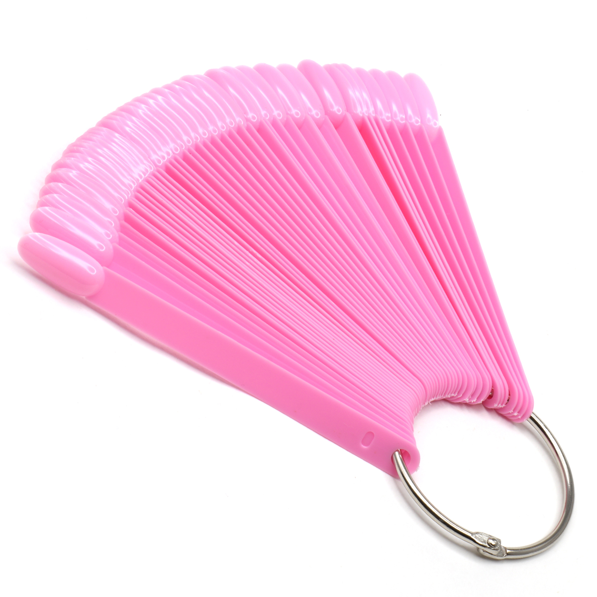 Palette for paints on a ring, oval shape, pink, 50 pcs