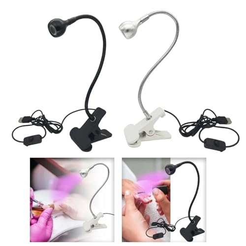 Mini UV/LED Nail Dryer 3W  – Professional Gel Lamp with Climp | Black uv led nail lamp 50w fast gel curing manicure device مصباح اظافر احترافي