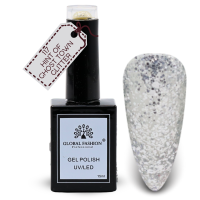 Brilliant Blues Nail Polish 15ml UV LED | 117-Hint of Ghost Town Glitter 1p