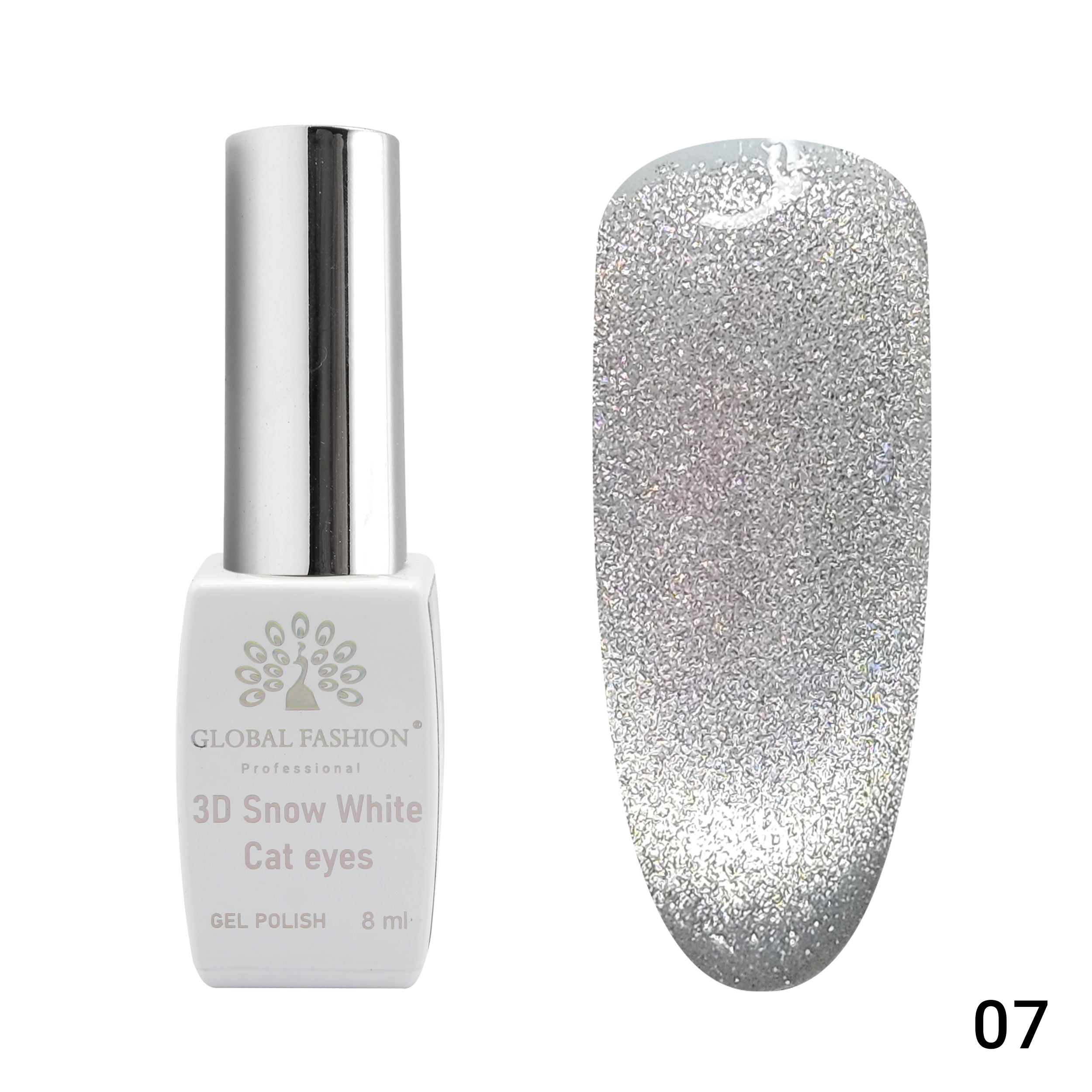 Gel polish cat eye 3D Snow White 07