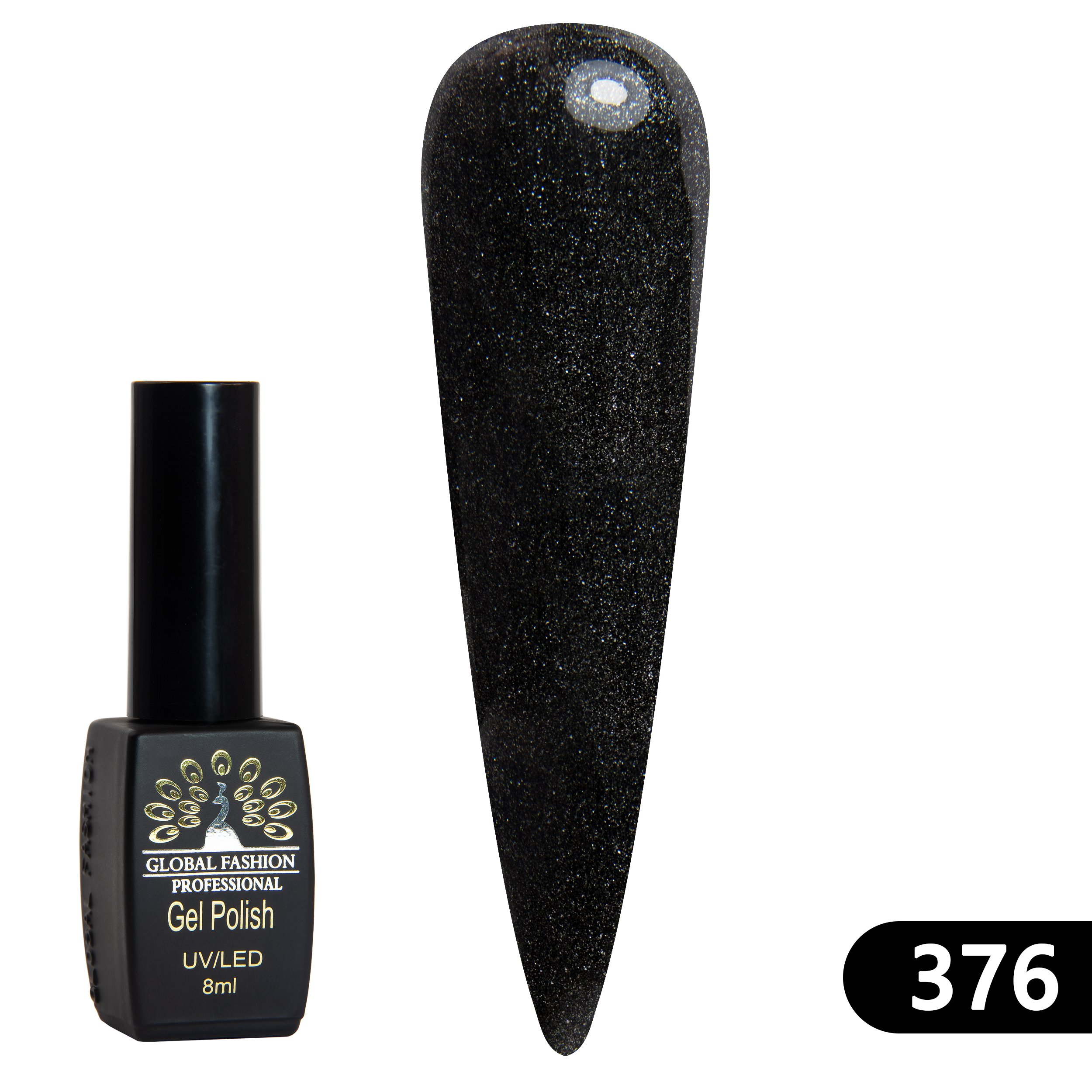 Gel polish BLACK ELITE 376, Global Fashion 8 ml