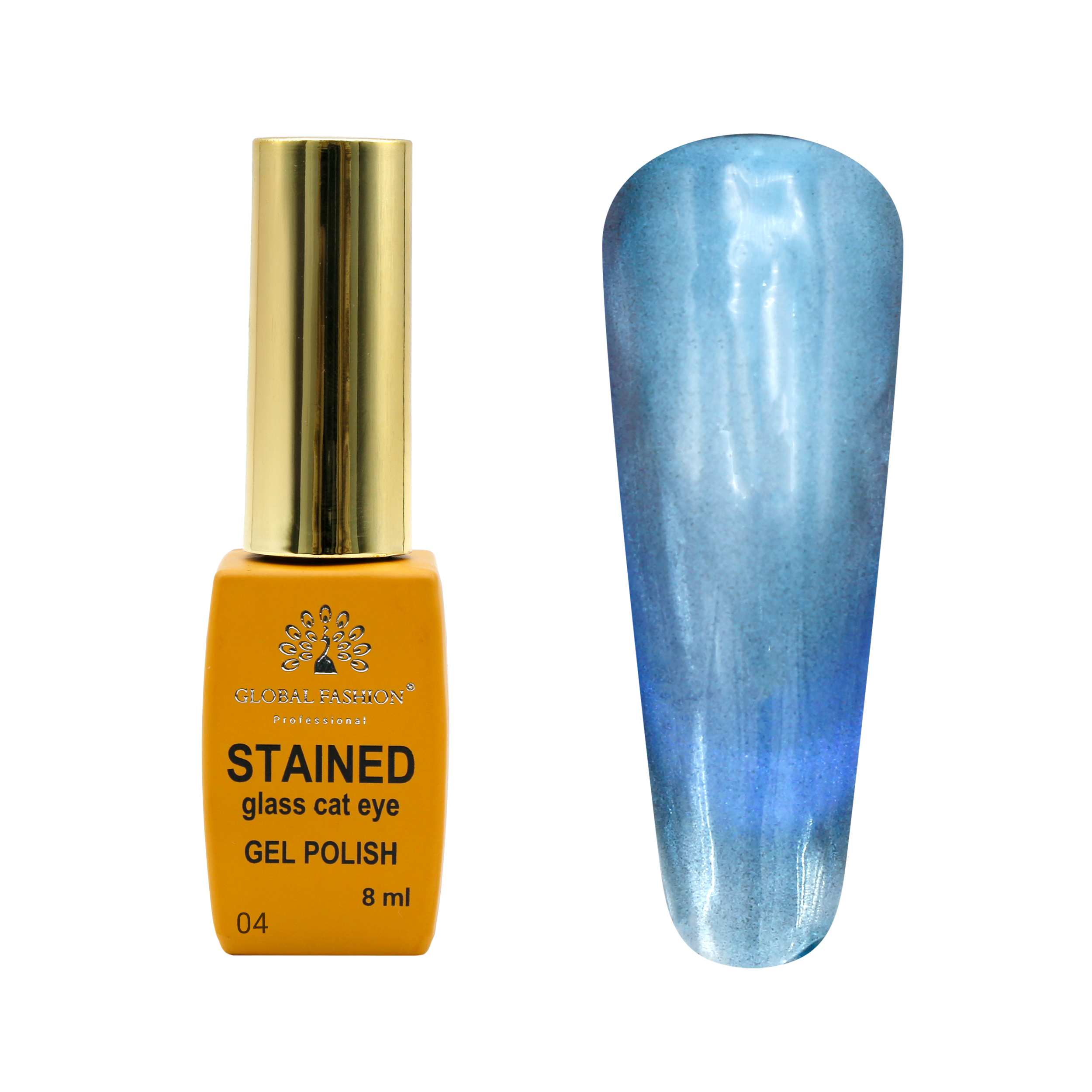 Gel polish cat eye stained glass 8 ml, Glass cat eyes 04