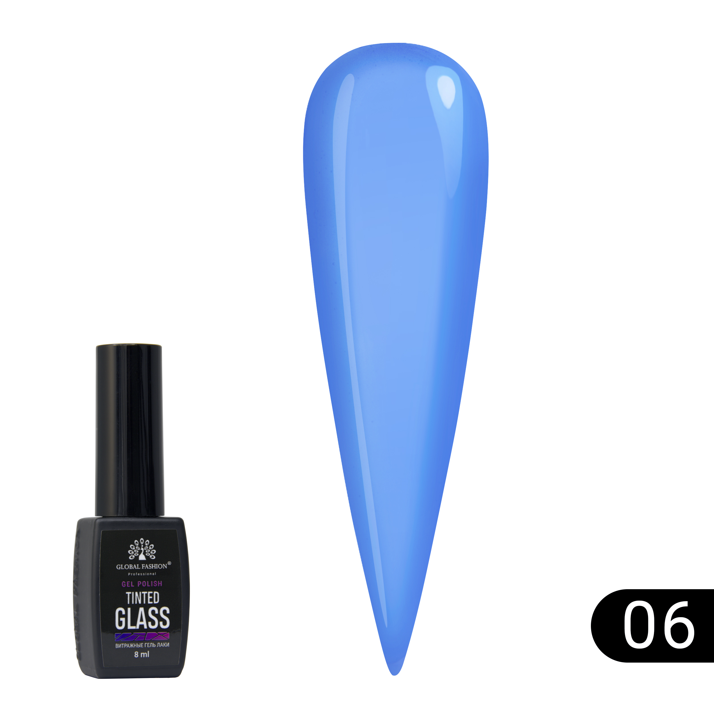 Stained glass gel polish Global Fashion 8 ml, Tinted Glass 06