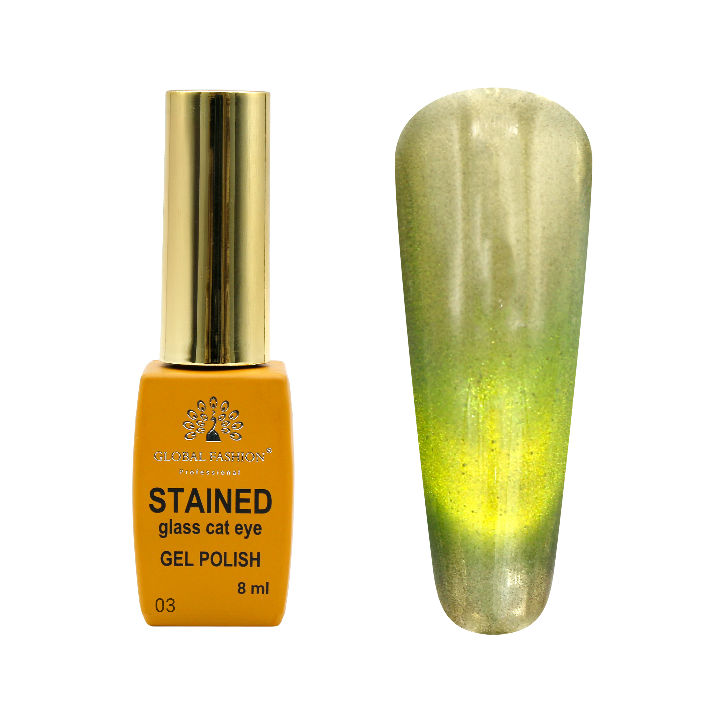 Gel polish cat eye stained glass 8 ml, Glass cat eyes 03