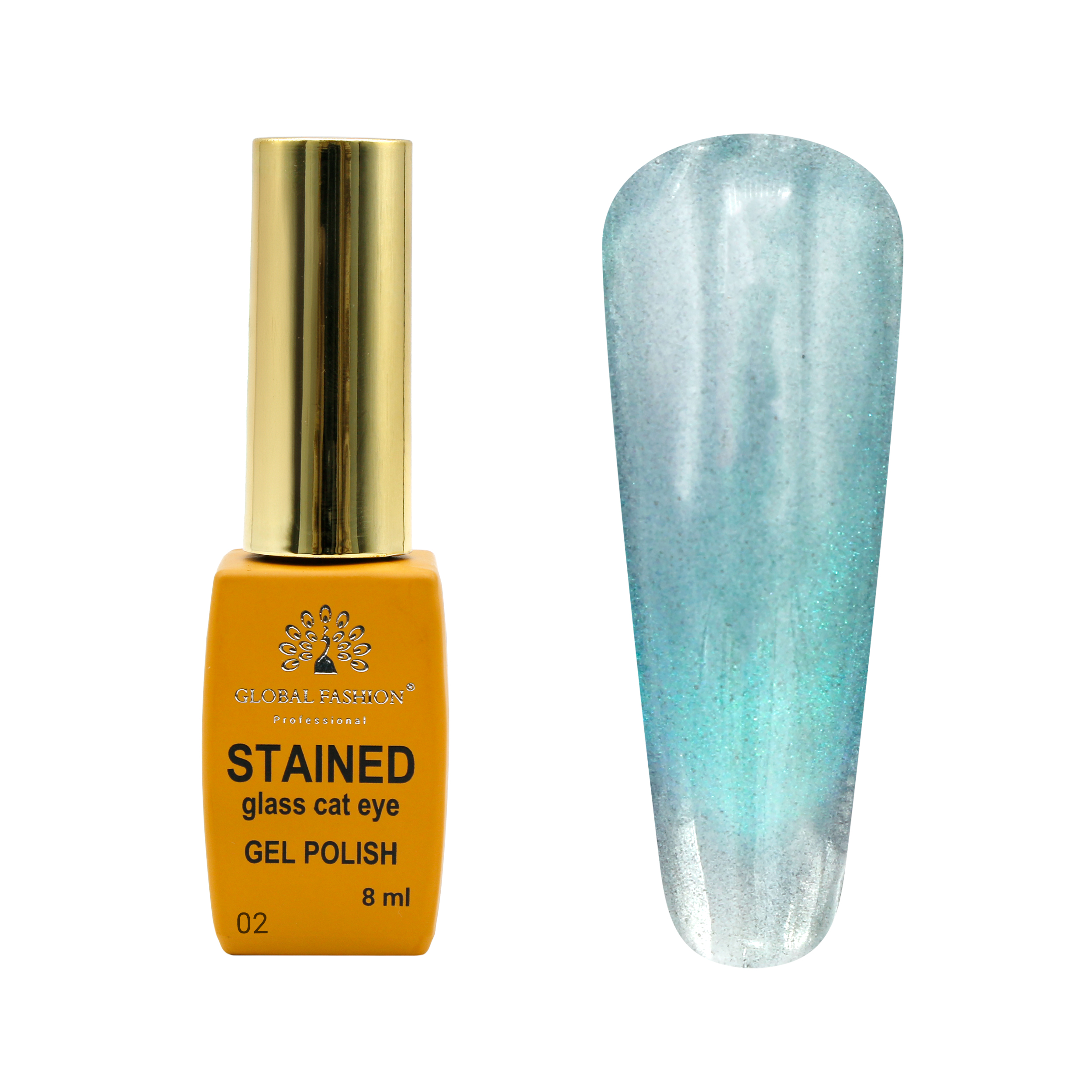 Gel polish cat eye stained glass 8 ml, Glass cat eyes 02