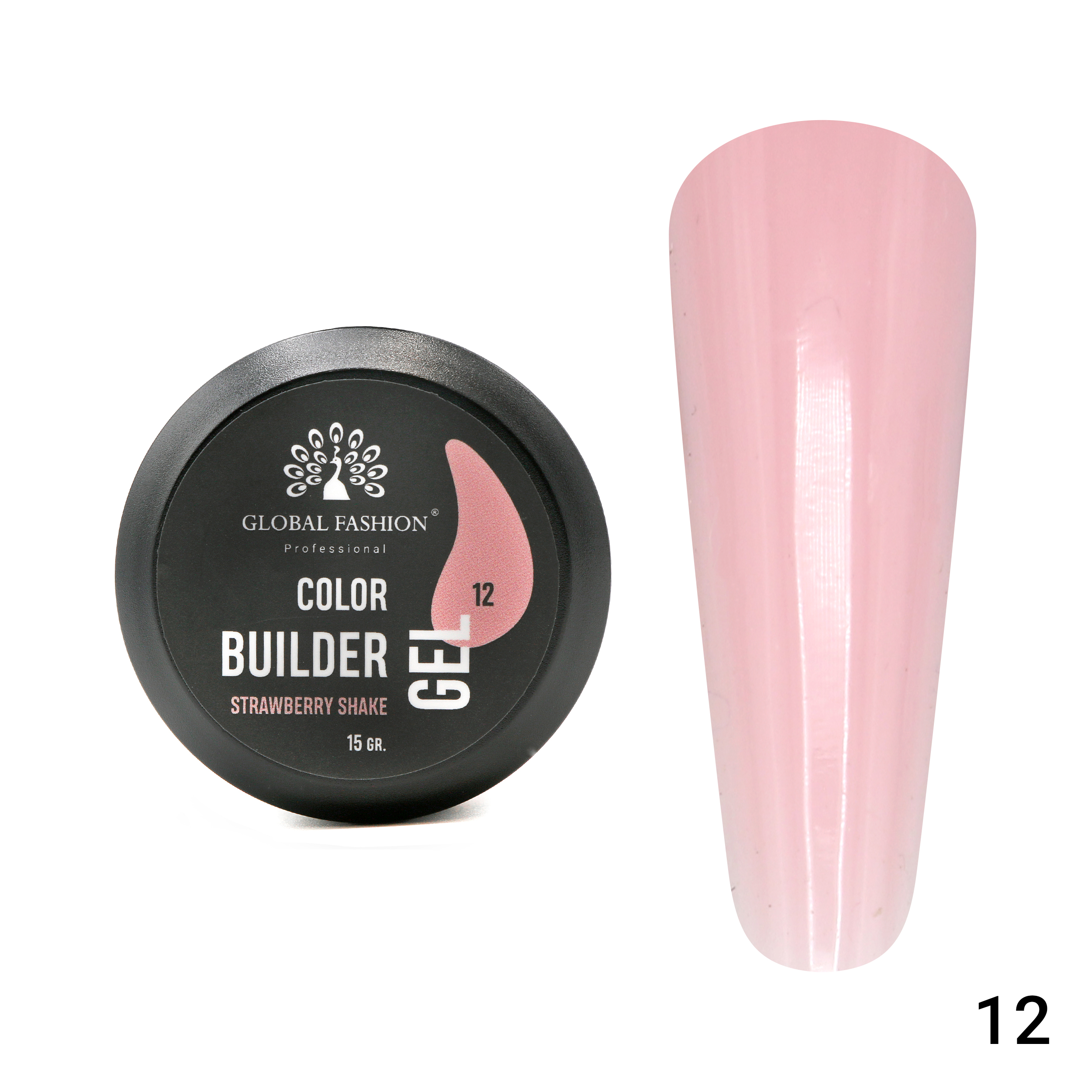 Color Builder Gel - Nail Modeling Gel 15g  | 12 - Strawberry shake