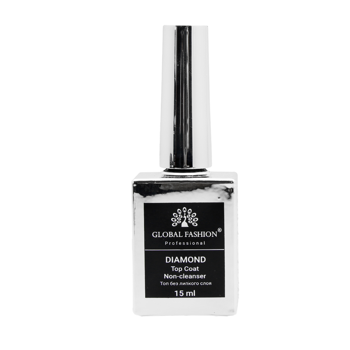 Universal Top Coat Gel without sticky layer (Top/Finish) Global Fashion TOP-Diamond, 15 ml