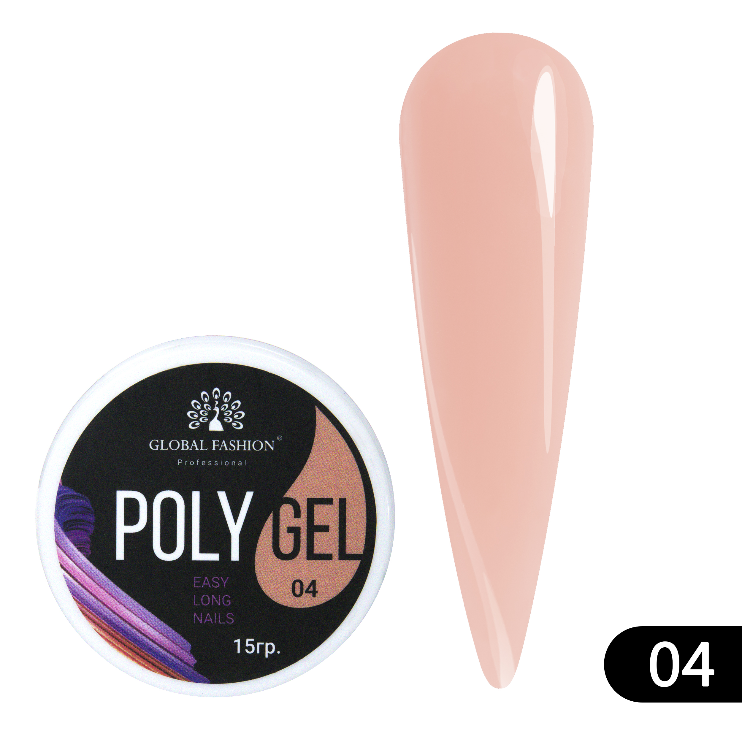Global Fashion Polygel (Poly UV Gel) for Nail Extensions | 15g | 04