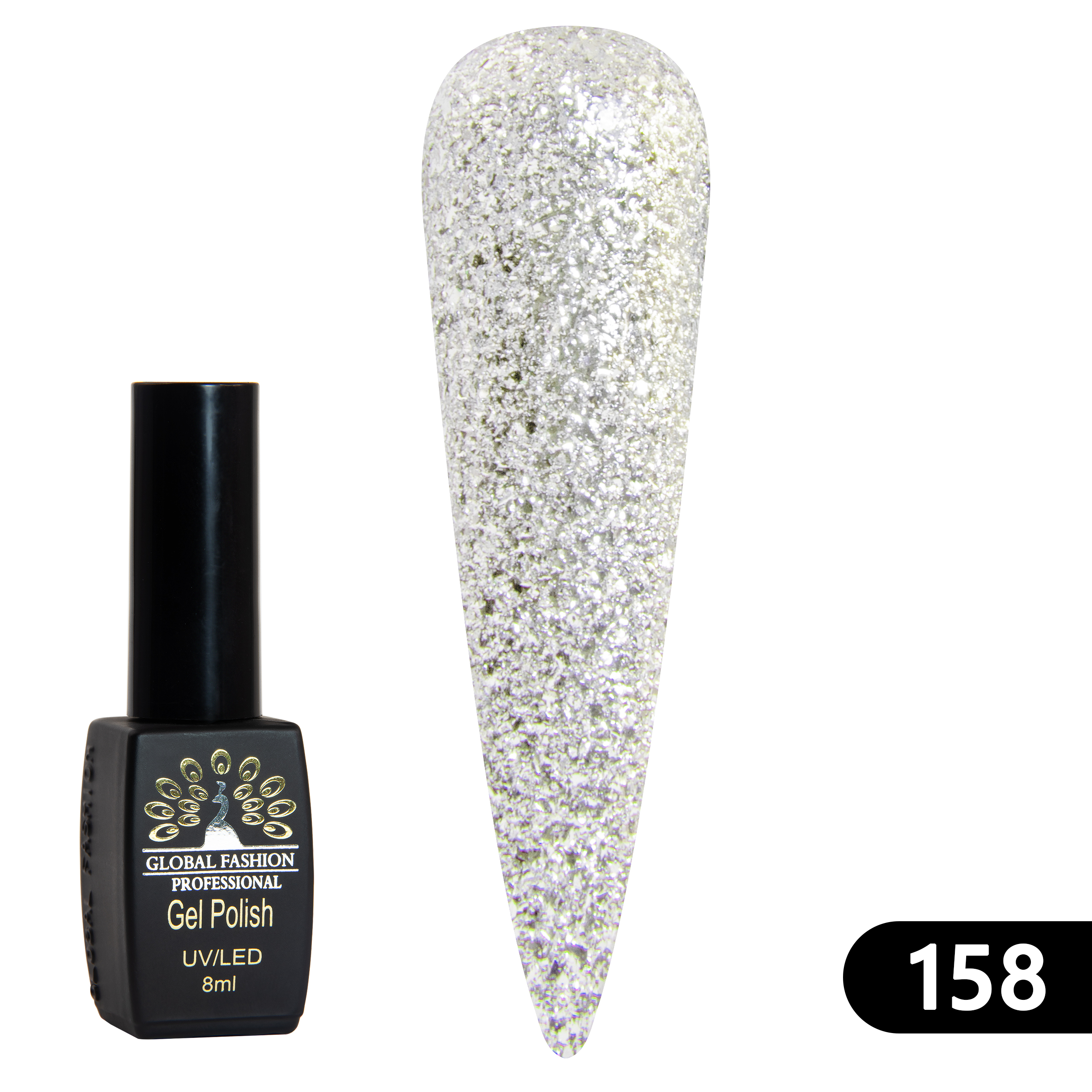 Gel polish BLACK ELITE 158, Global Fashion 8 ml