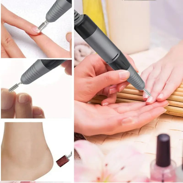 Nail Drill Machine 35000 RPM 68W | GF-210 Pink Professional Nail Drill 35000 RPM Electric File Machine UAE GCC | جهاز أظافر