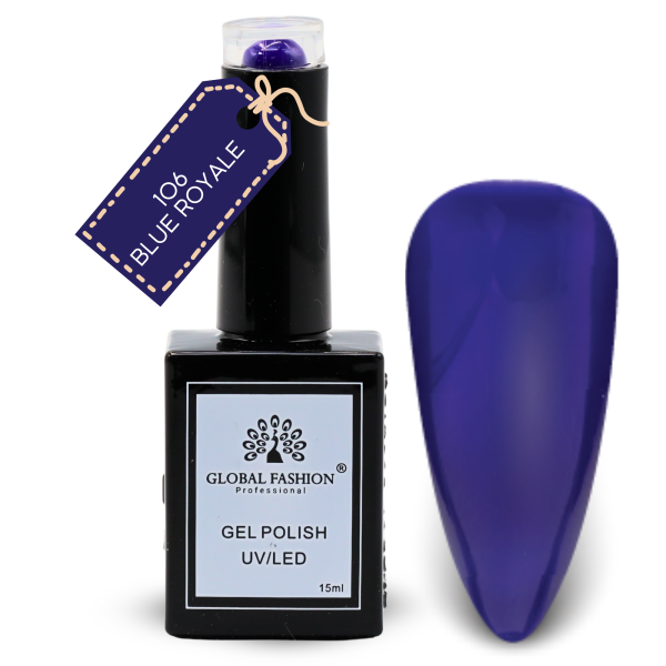 Mint Moods Nail Polish 15ml UV LED | 106-Blue Royale 1p Blue Mint Gel Nail Polish Bottle 15ml - UV LED Soak Off Nail Color UAE GCC | طلاء أظافر جل