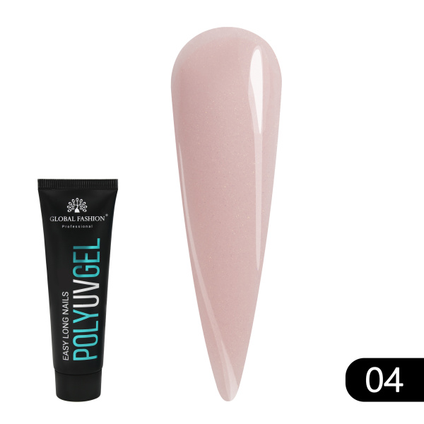 Global Fashion Shimmer Polygel for DIY Nail Extensions | UV Builder Gel 30g | 04