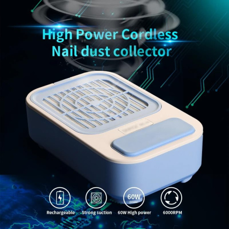 Cordless Nail Dust Collector Close View Powerful Vacuum | جهاز شفط اظافر لاسلكي
Rechargeable Nail Vacuum HEPA Detailed View | مكنسة اظافر