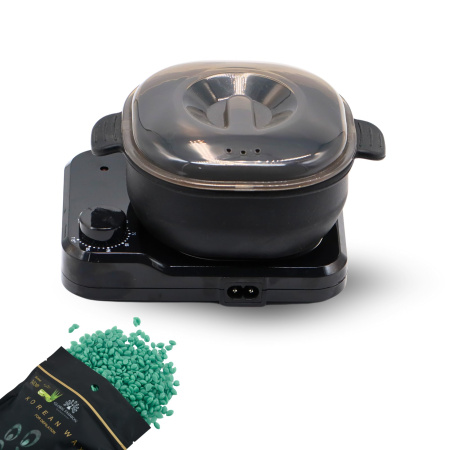 Electric Wax Warmer for Hair Removal Fast Heating | Black Wax Heater Close Up - Hair Removal Machine Detail UAE GCC | جهاز شمع صورة مقربة