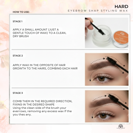 Brow wax close up laminated lifted brows flake free formula واكس حواجب لقطة مقربة