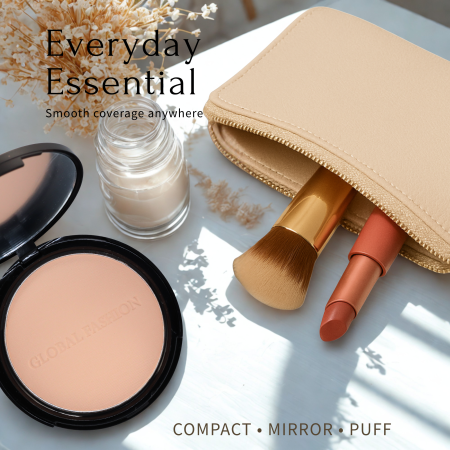 Global Fashion powder close up smooth matte texture بودرة لقطة مقربة

