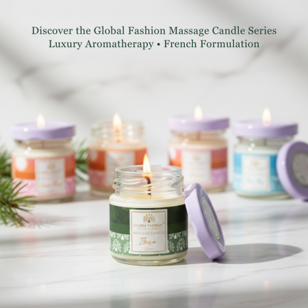 Global Fashion Massage Candle – 30 ml Aromatherapy Spa Candle in 21 Scents