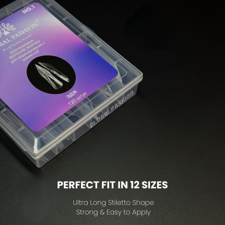 Nail Extension Tips 120pcs – Clear Dual Forms | Stiletto Nail Tips Close View Extension Kit | اطراف اظافر
Nail Extension Tips 120pcs – Clear Dual Forms | Stiletto Dual Nail Forms Detailed View | اظافر صناعية