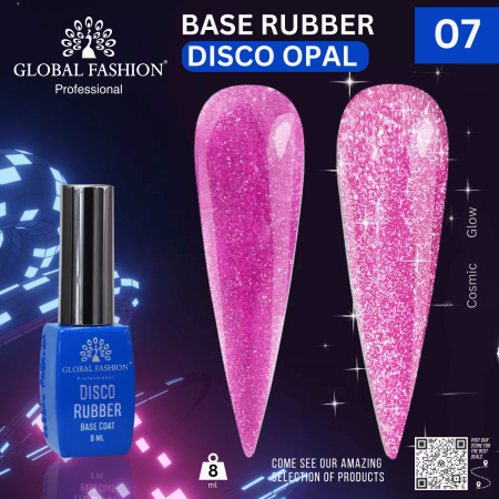 Global Fashion Disco Opal Reflective Rubber Base 8ml | Detailed Shiny Nail Gel Base
جلوبال فاشن ديسكو أوبال ريفلكتيف روبر بيس 8 مل | بيس جل بوليش لامع بالتفصيل
