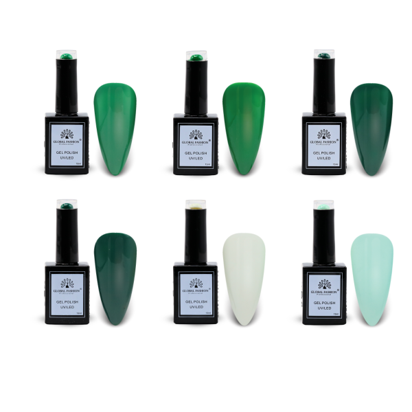 Citrus Splash Gel Nail Polish Collection | 91–96 Citrus Splash 6p Green Gel Nail Polish Bottle 15ml - UV LED Soak Off Nail Color UAE GCC | طلاء أظافر جل أخضر