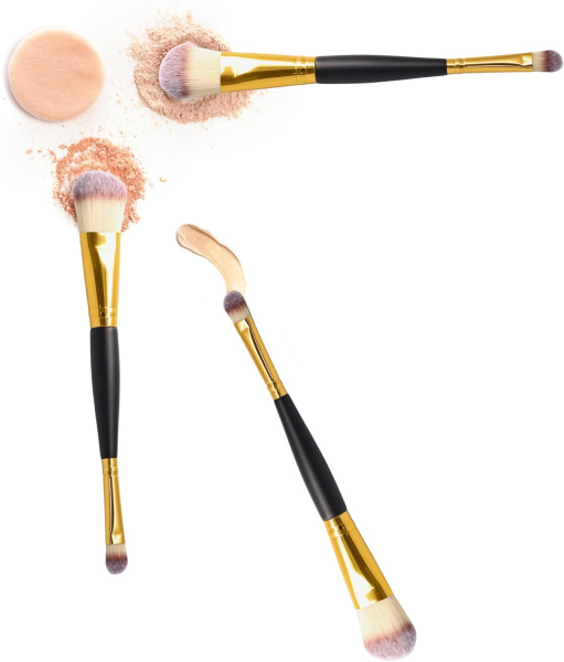 GLOBAL FASHION Rose Gold Professional Makeup Brush with Ultra Soft Vegan Bristles for Foundation, Concealer, Powder and Blush | فرشاة مكياج روز جولد احترافية