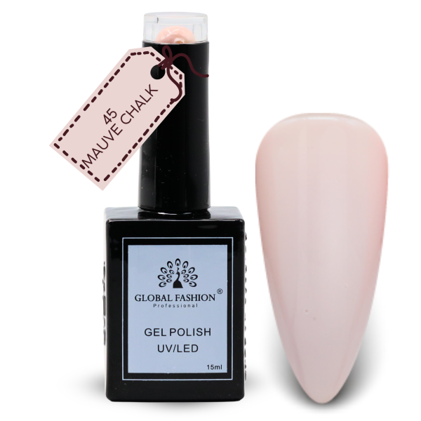 Soft Neutrals Nail Polish 15ml UV LED | 45-Mauve Chalk 1p Neutral Gel Nail Polish Bottle 15ml - UV LED Soak Off Nail Color UAE GCC | طلاء أظافر جل نيود