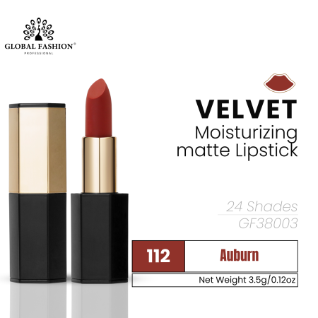 Velvet Moisturizing Matte Lipstick – Smudge-Proof (Shade 112, 3.5g) professional lipstick high pigmentation moisturizing matte finish احمر شفاه احترافي تغطية عالية مرطب