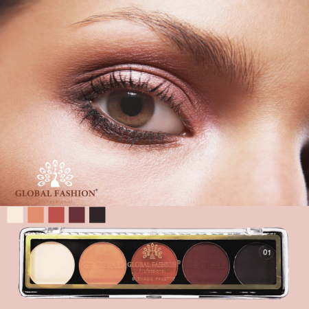 Global Fashion eyeshadow palette close up high pigment texture ظلال عيون لقطة مقربة
