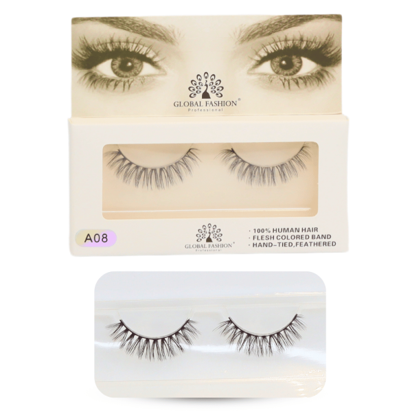 2 pcs wispy mink false eyelashes cat eye fox eye رموش صناعية طبيعية