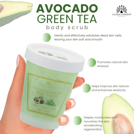 Global Fashion Body Scrub 300g – Collagen Exfoliating | Avocado & Green Tea Body Scrub Close View Skin Exfoliator | مقشر الجسم
Global Fashion Body Scrub 300g – Collagen Exfoliating | Avocado & Green Tea Natural Skin Scrub Detailed View | سكراب الجسم