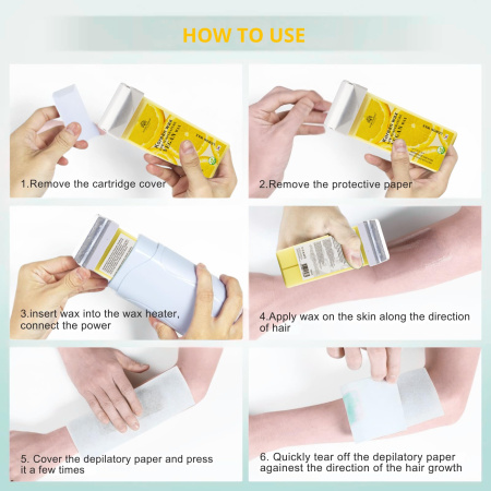 Roll-On Wax Cartridge 400ml – Hair Removal | Lemon Wax Cartridge Close View Hair Removal | شمع رول
Roll-On Wax Cartridge 400ml – Hair Removal | Lemon Paraffin Wax Detailed View Skin Care | شمع بارافين