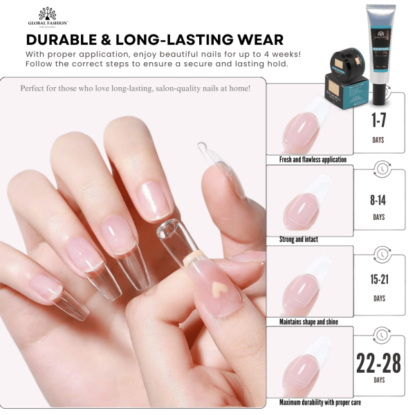 Gel for gel tips in a tube. Solid Nail Tips Gel 30 gr. Nail Tips Gel - Professional Solid Gel for Nail Extensions UAE GCC | جل الأظافر