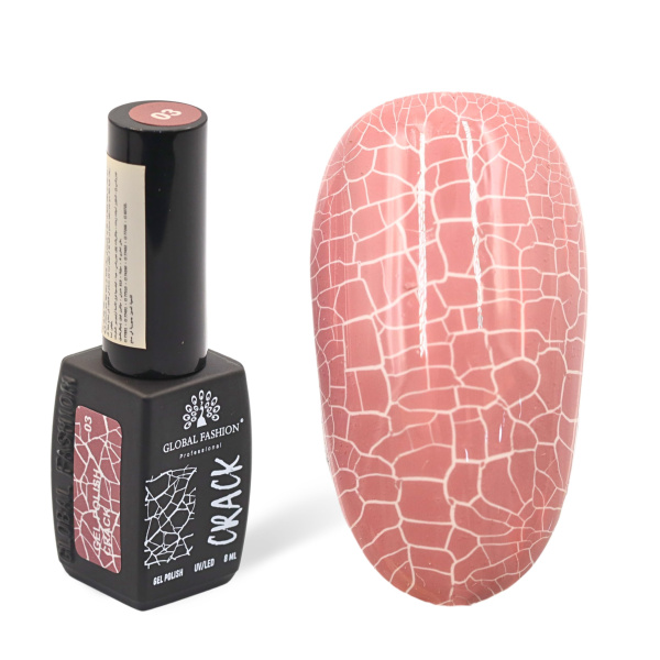 Gel polish "CRACK" – crackle/craquelure effect, 8 ml, No. 03 | طلاء جل "CRACK" بتأثير التشقق (كراكيلور) 8 مل رقم 03
