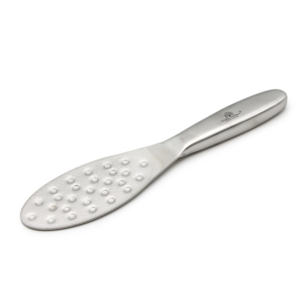 Global Fashion Laser Cut Metal Foot File – Stainless Steel Double-Sided Callus Remover
